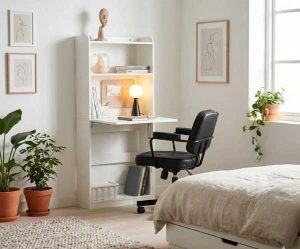 Escritorio, mesa para estudiar, mueble, estudio. mueble para trabajar, estante, estantería, mesa plegable