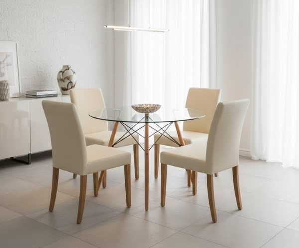 Mesa de vidrio redonda